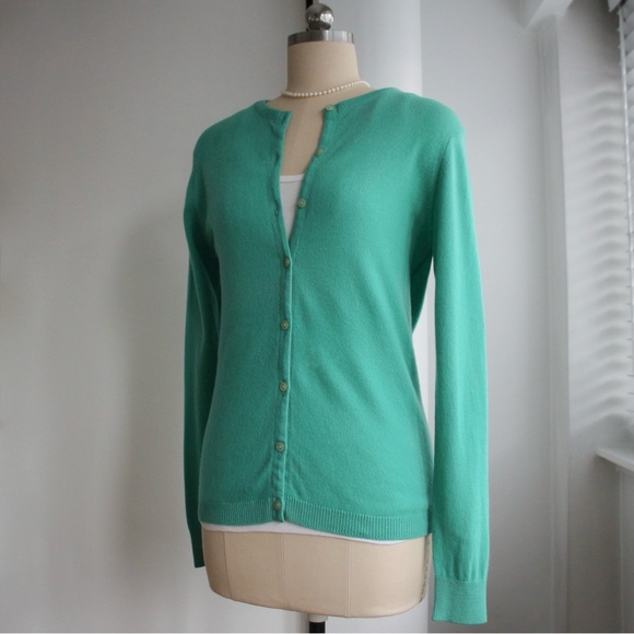1950’s Ballantyne Turquoise Cashmere Cardigan - Picture 4 of 7